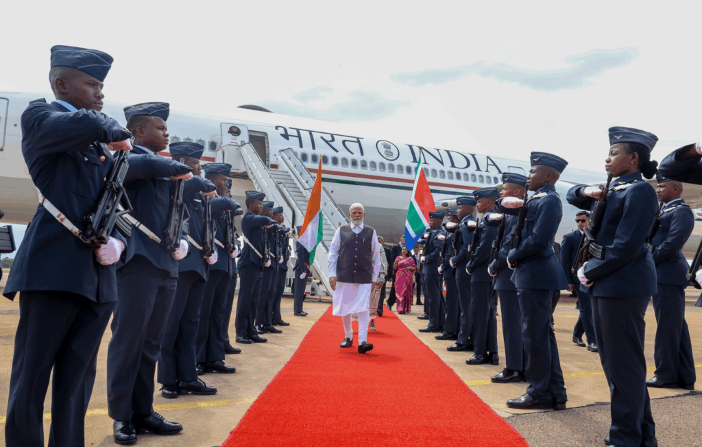 Landed in Johannesburg PM Modi