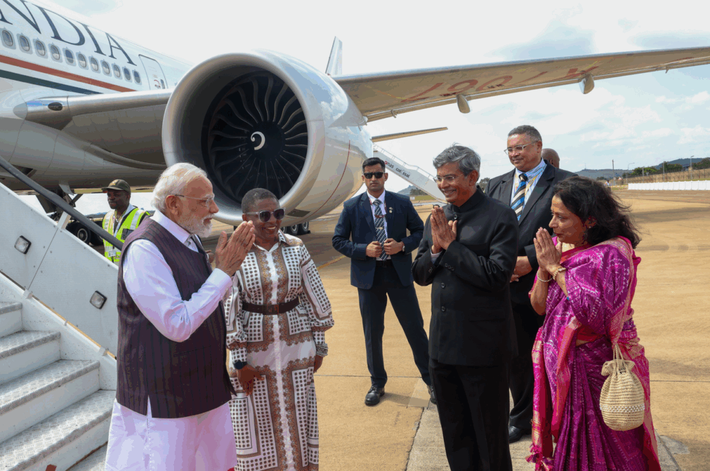 Landed in Johannesburg PM Modi