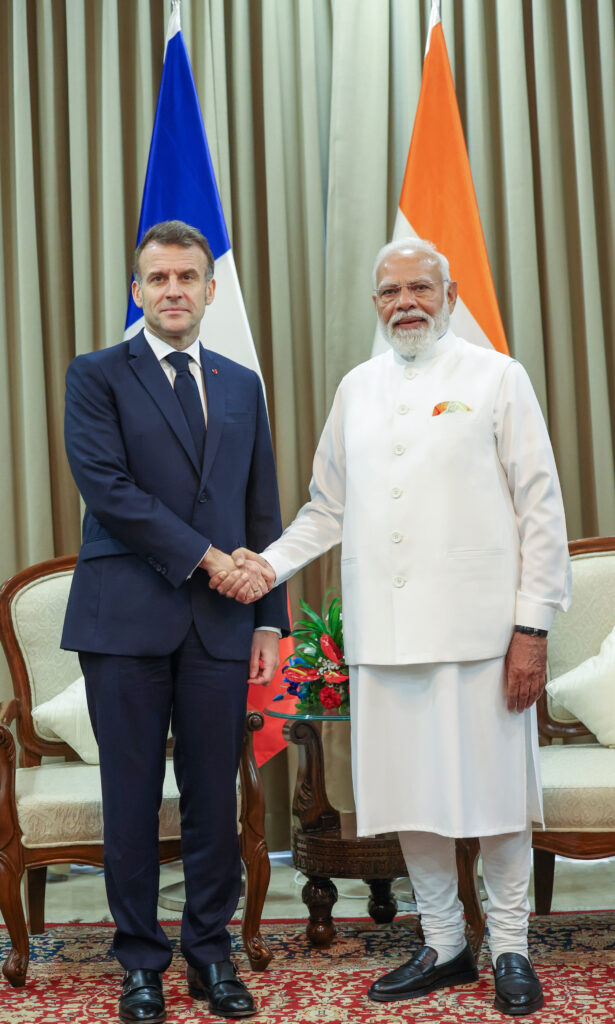 PM Modi Emmanuel Macron Mumbai visit