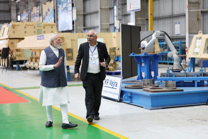 PM visits L&T plant at Hazira, in Surat, Gujarat on June 05, 2026.